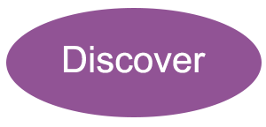 A purple button with the word " discover ".